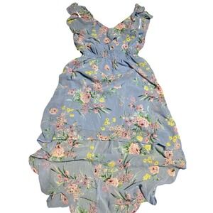 As U Wish Dress Juniors Small Blue Floral Kentucky Derby Dress High Low